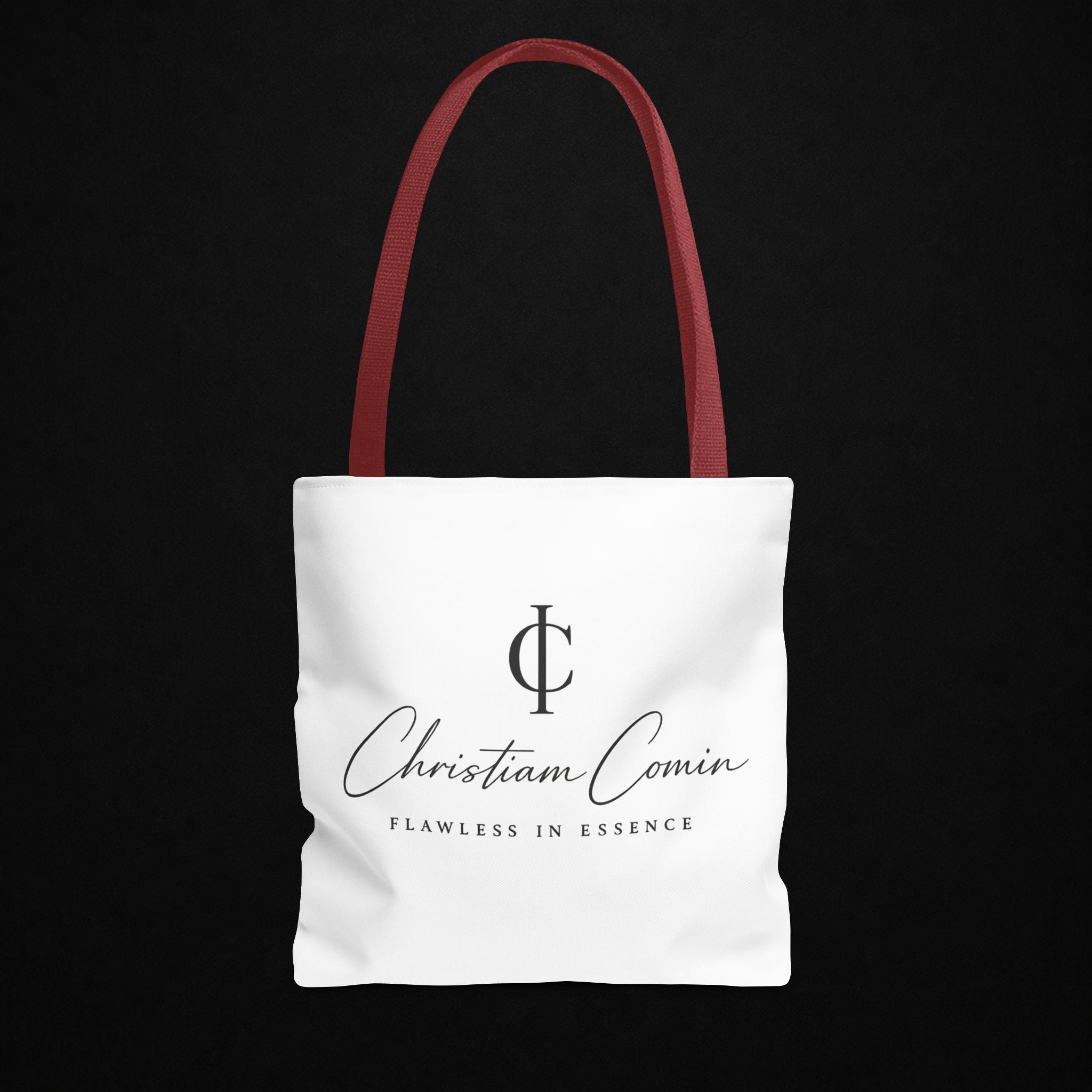 Christiam Comin Logo Tote Bag — Elegant Script Monogram Canvas Tote