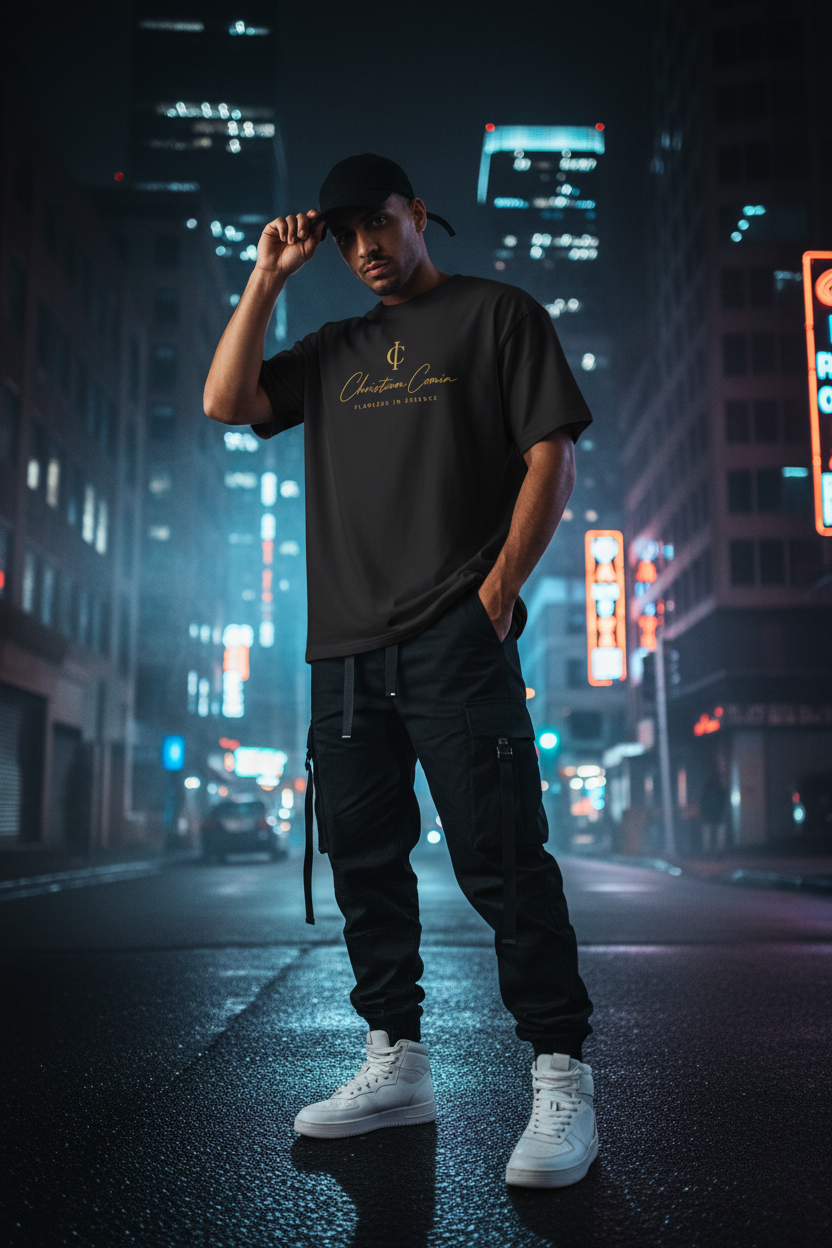 Christiam Comin Black Tee Male 1