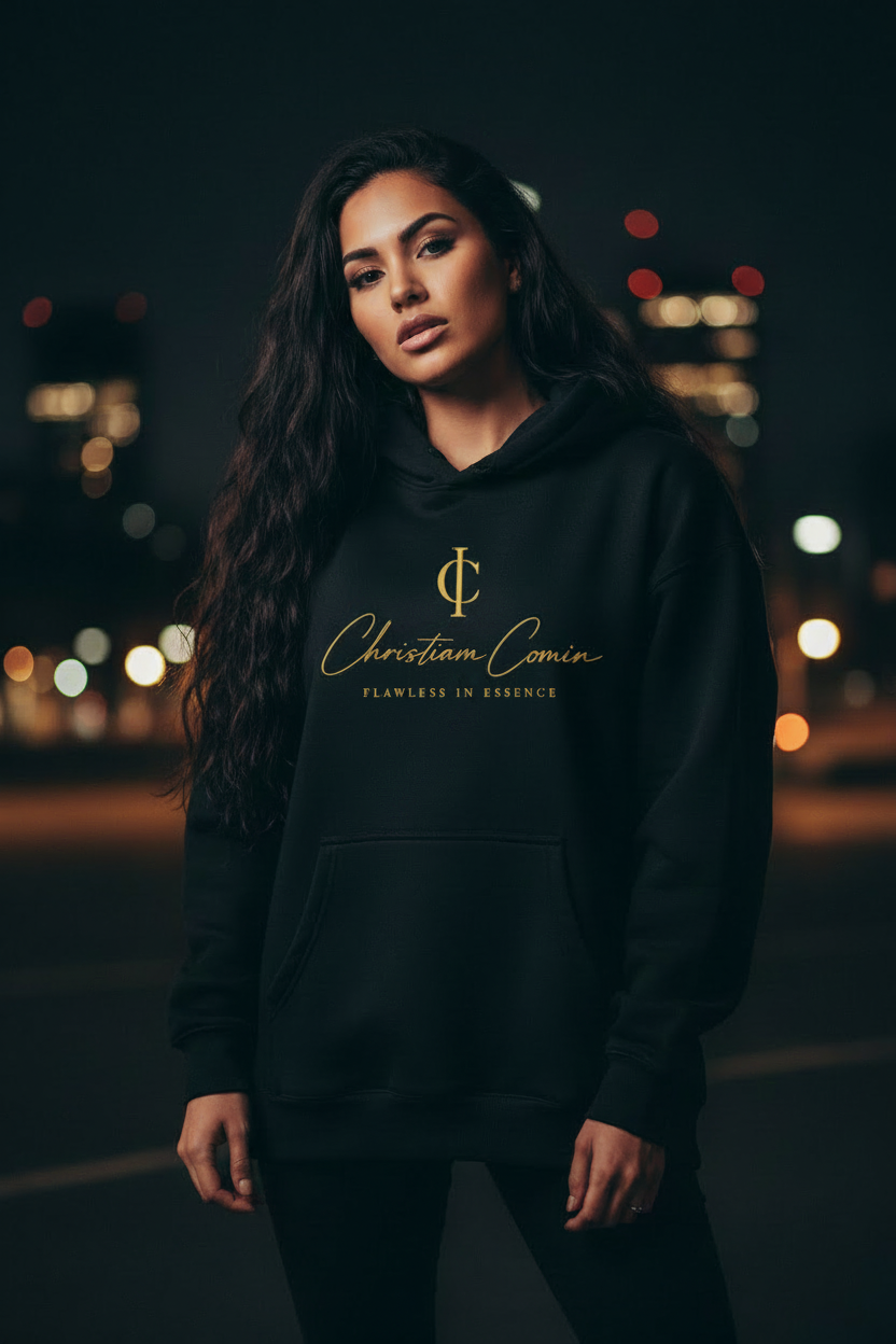 Christiam Comin Flawless In Essence Black Hoodie Latina Model