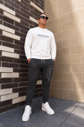 White Crewneck + Pepper Mint Jogger Set